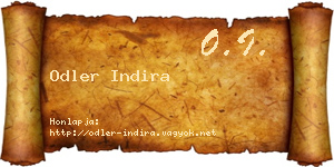Odler Indira névjegykártya
